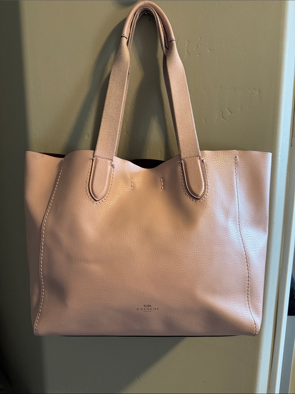 Coach Pebbled Leather Tote in Blush Pink